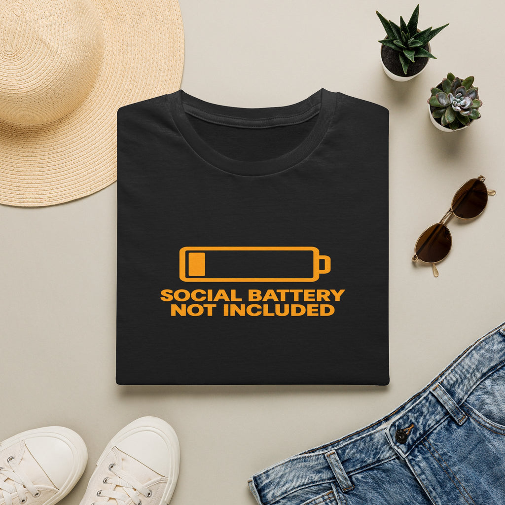 Social Battery Not Included - Black T-Shirt