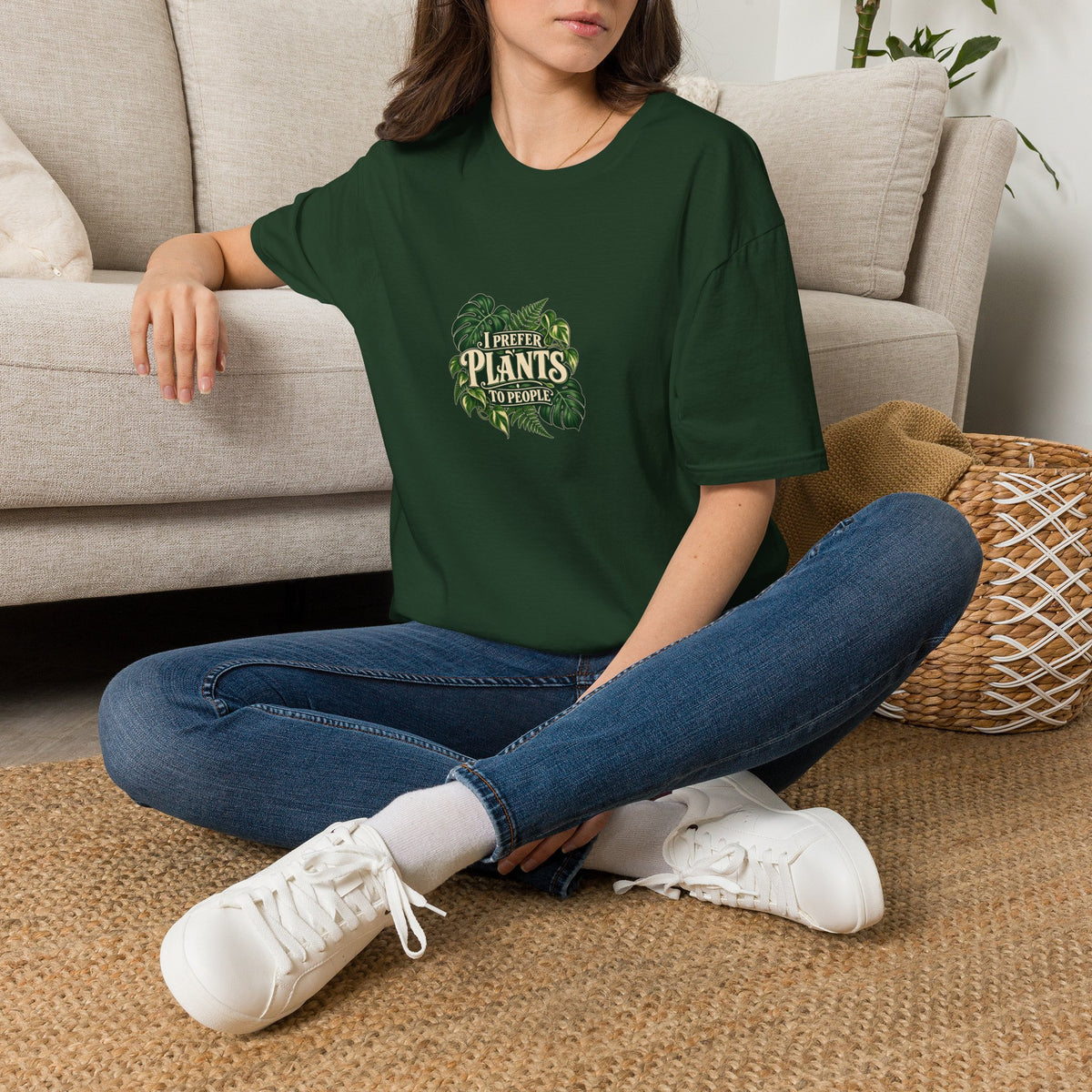 I Prefer Plants to People - Forest Green T-Shirt