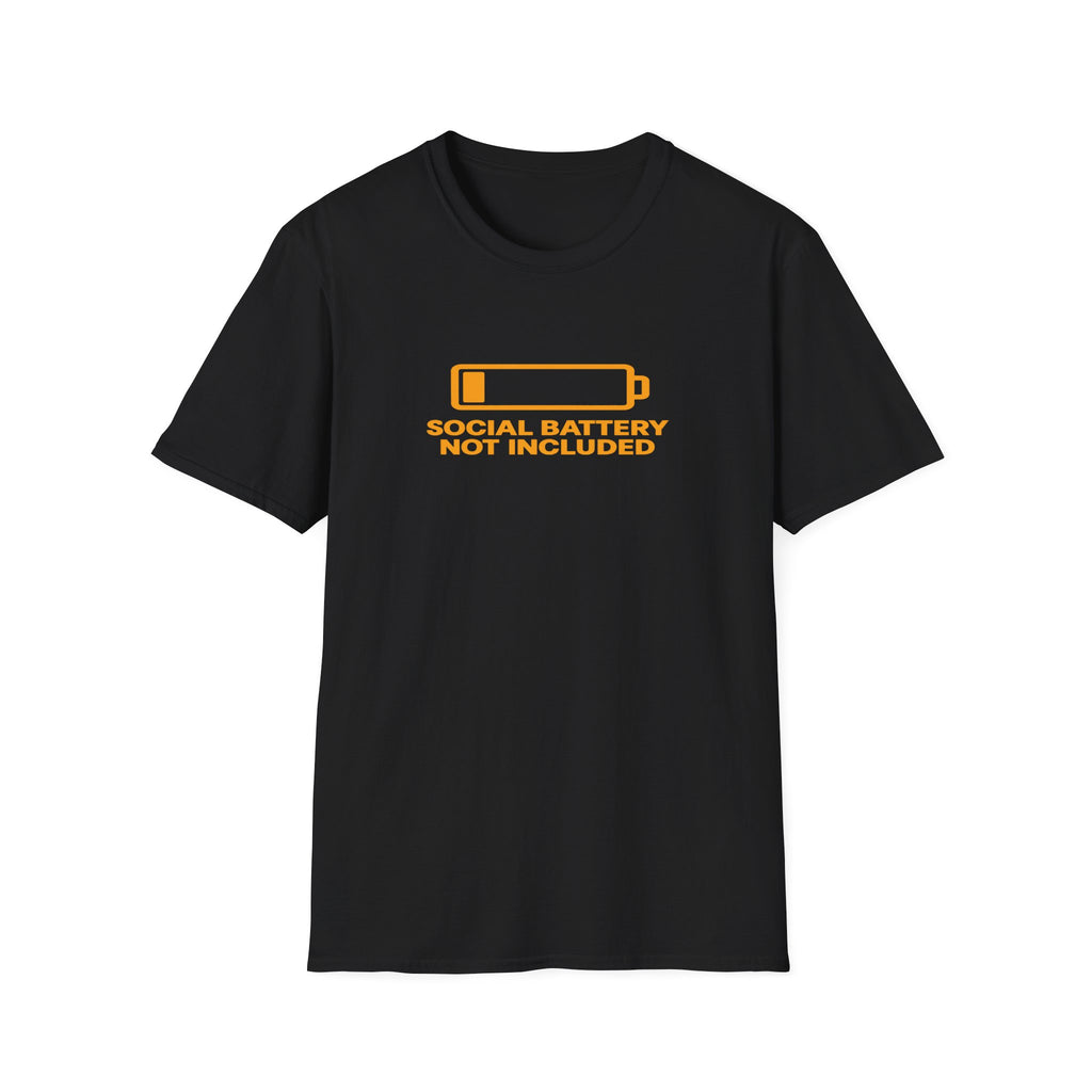 Social Battery Not Included - Black T-Shirt