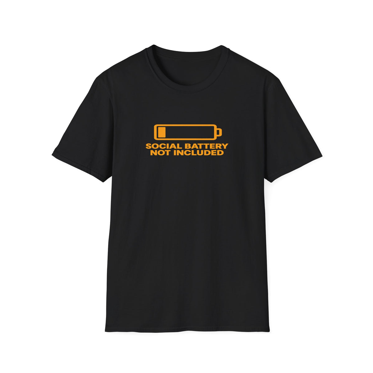 Social Battery Not Included - Black T-Shirt